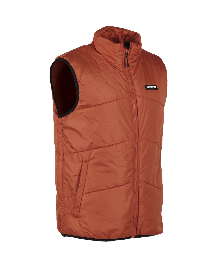 VEST FOUND CHEVRON INSULATED BURNT OCHRE