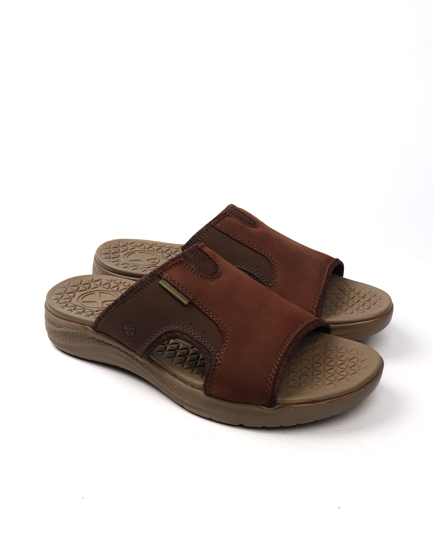 SHOES H.P ACTIVATE SLIDE DEEP BROWN NUBUCK
