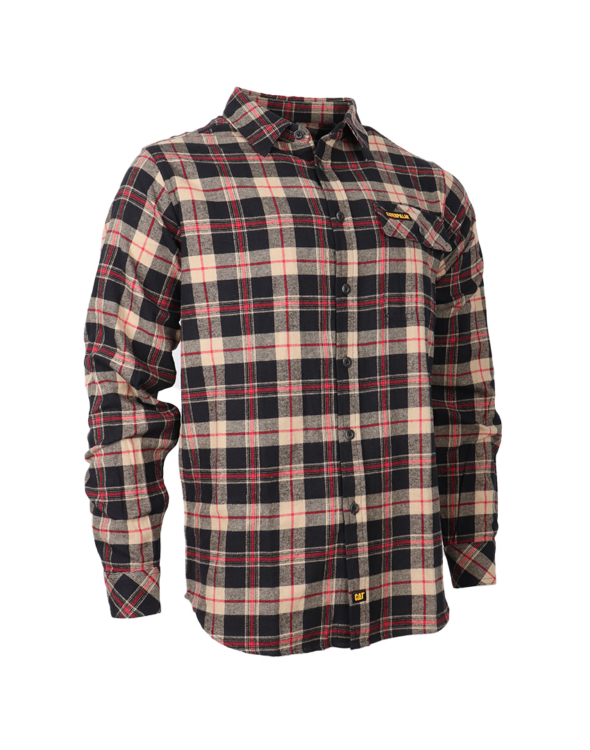 SHIRT FLANNEL RED-CHAKI