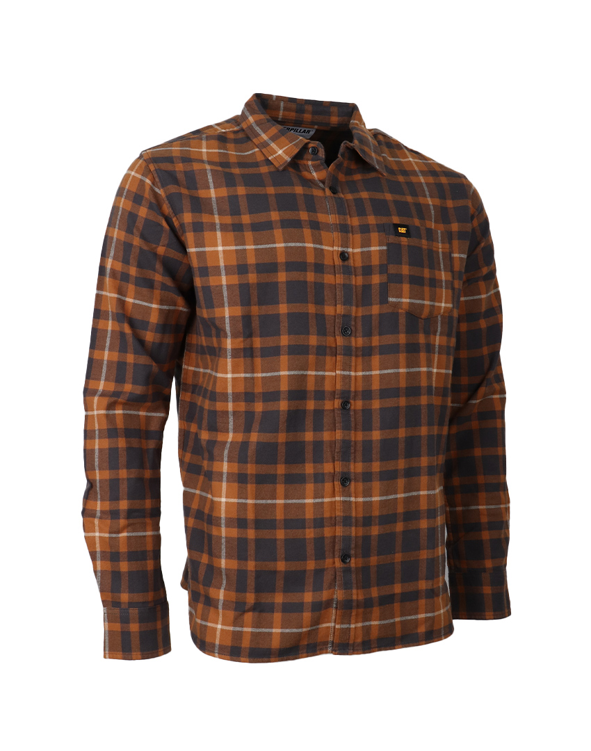SHIRT FLANNEL L/S BRONZE-WASHED BLK